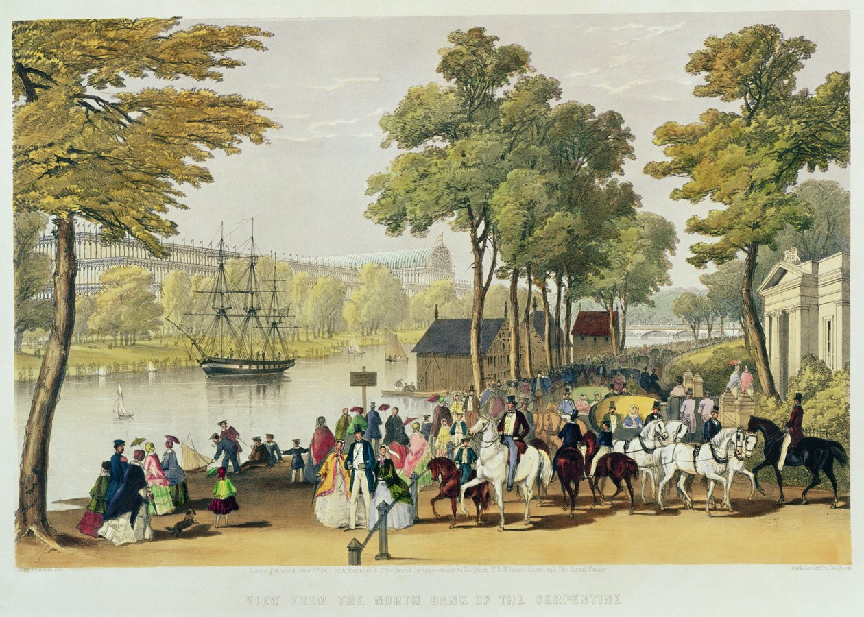 Widok z północnego brzegu Serpentine, 1851 autorstwa Philip Brannan
