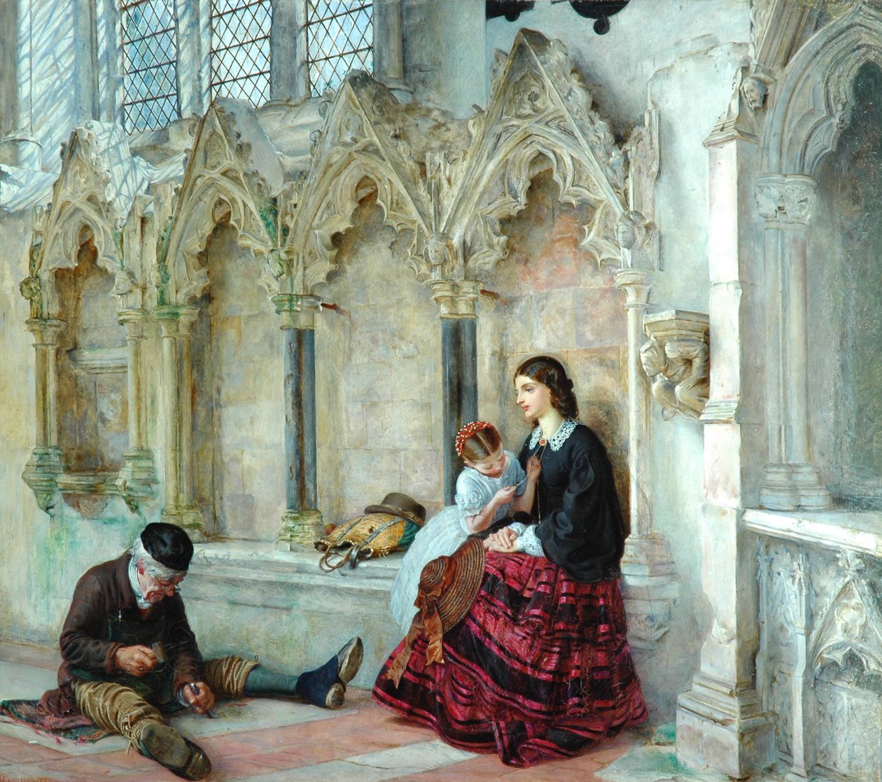 Człowiek wyrusza do swoich prac, 1859 autorstwa Philip Hermogenes Calderon