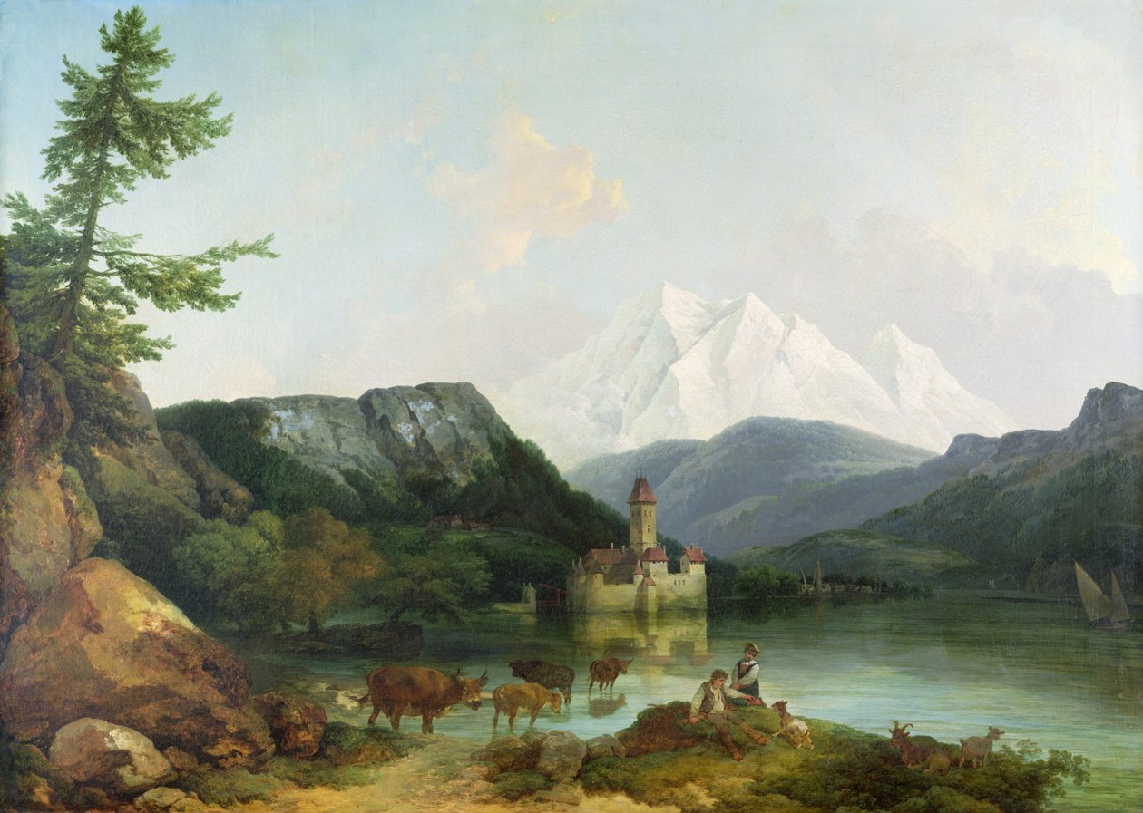 Zamek Chillon autorstwa Philippe Jacques de Loutherbourg