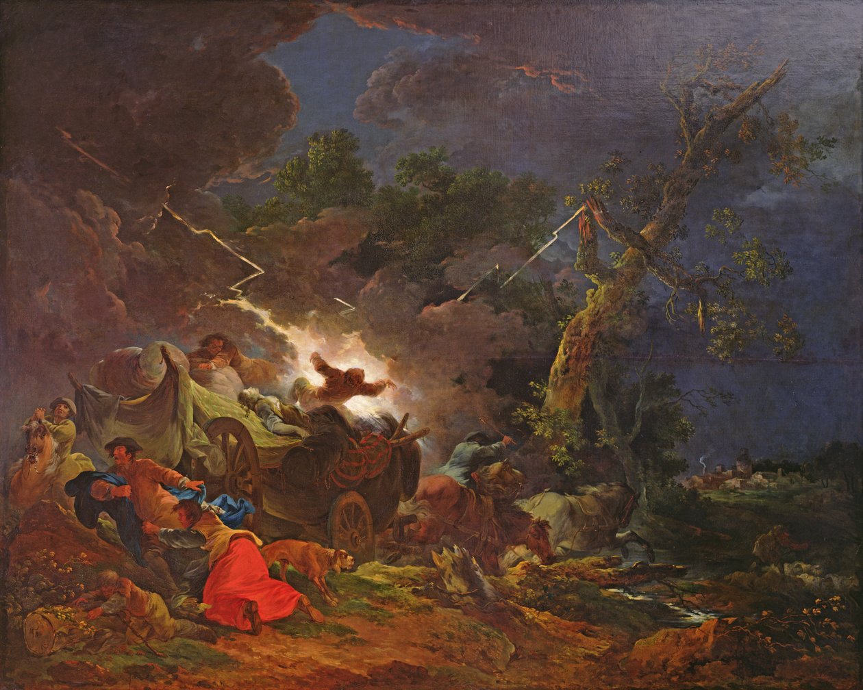 Chłopi zaskoczeni przez burzę, ok. 1770 autorstwa Philippe Jacques de Loutherbourg