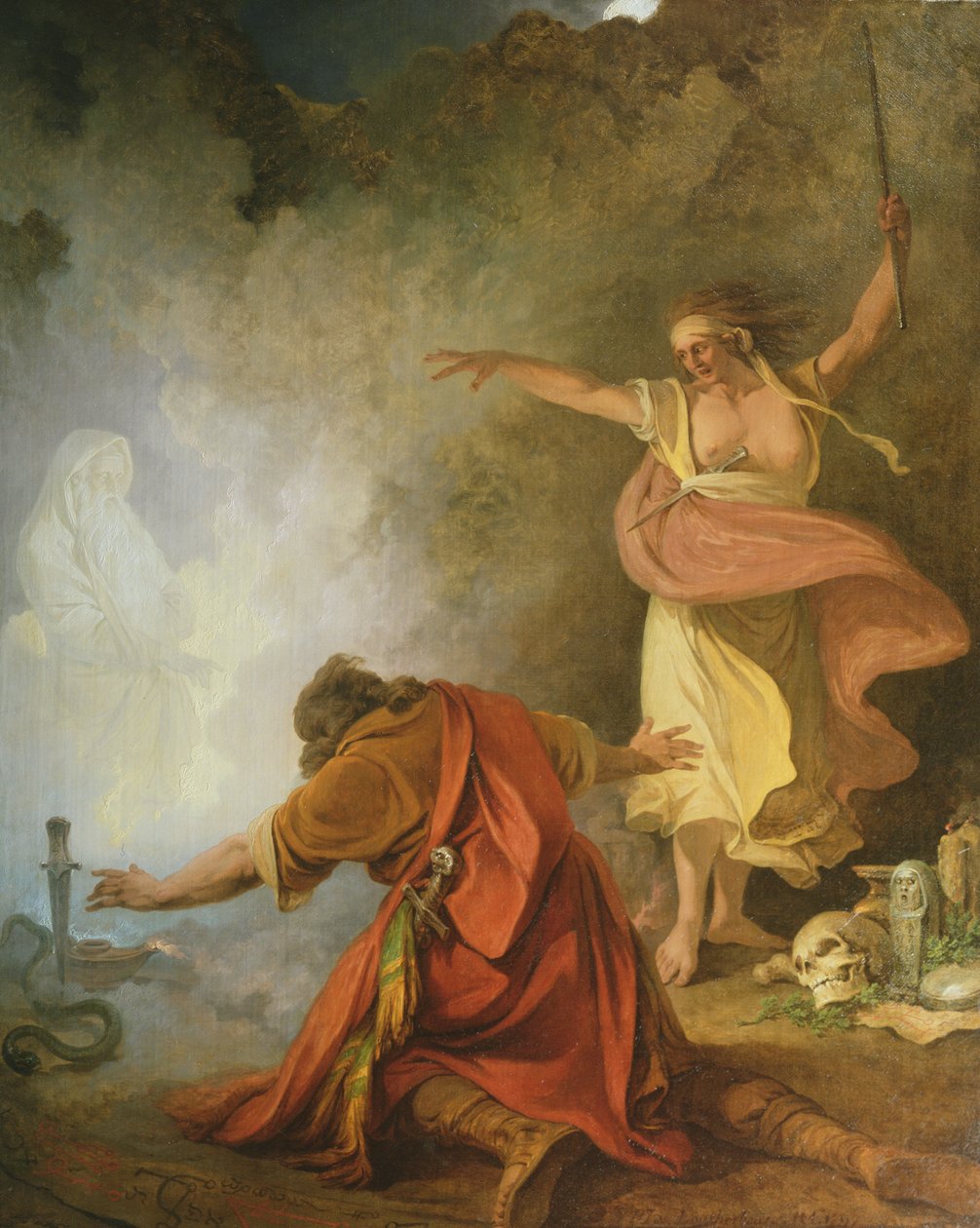 Saul i czarownica z Endor, 1791 autorstwa Philip James de Loutherbourg