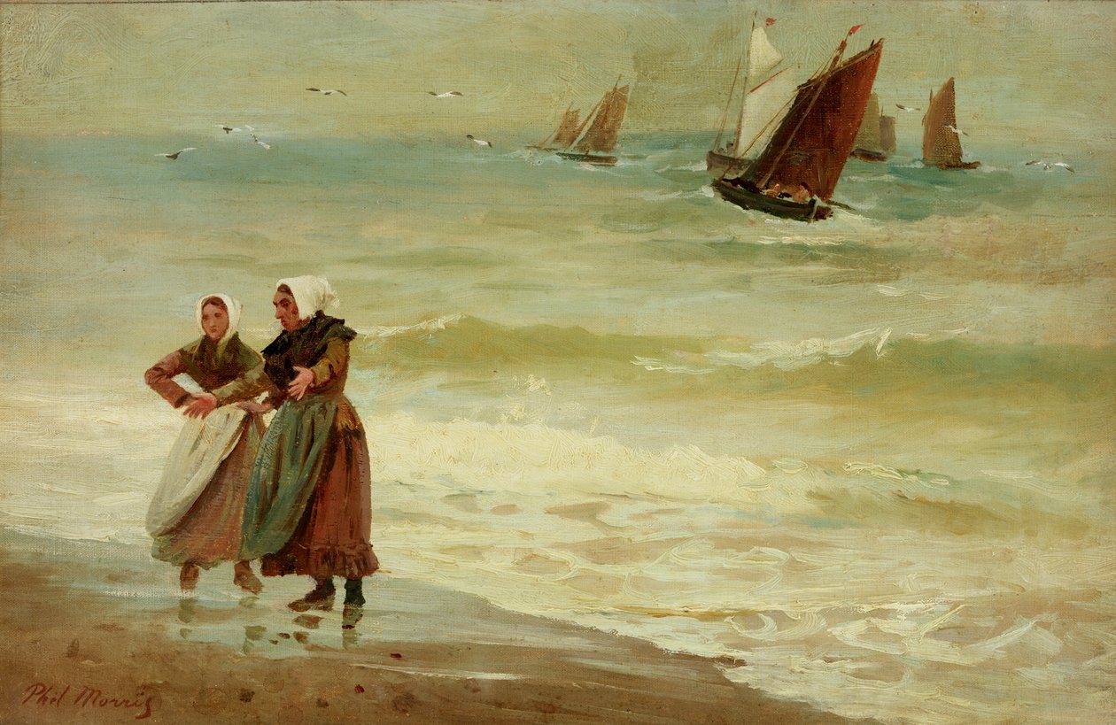 Plaża z postaciami autorstwa Philip Richard Morris