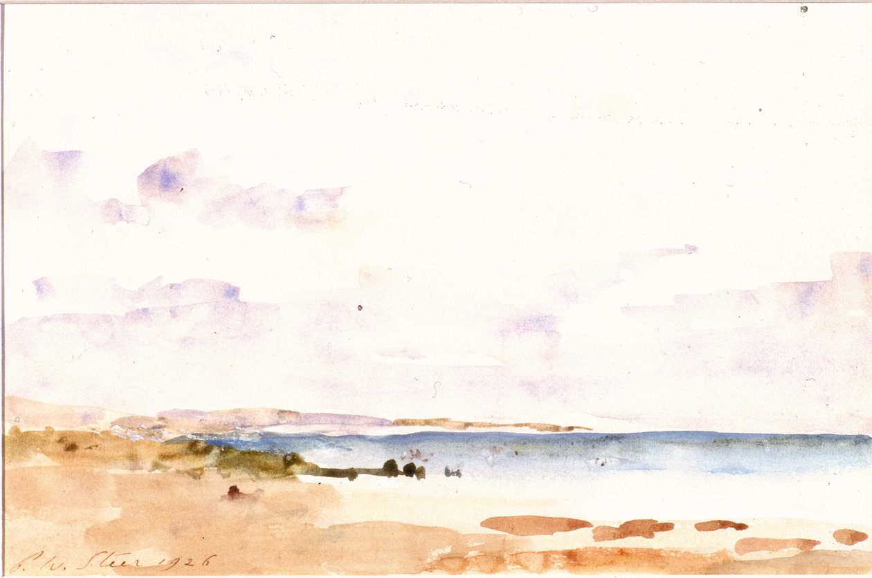 Scena na wybrzeżu (wc na papierze, naklejone na kartę) autorstwa Philip Wilson Steer