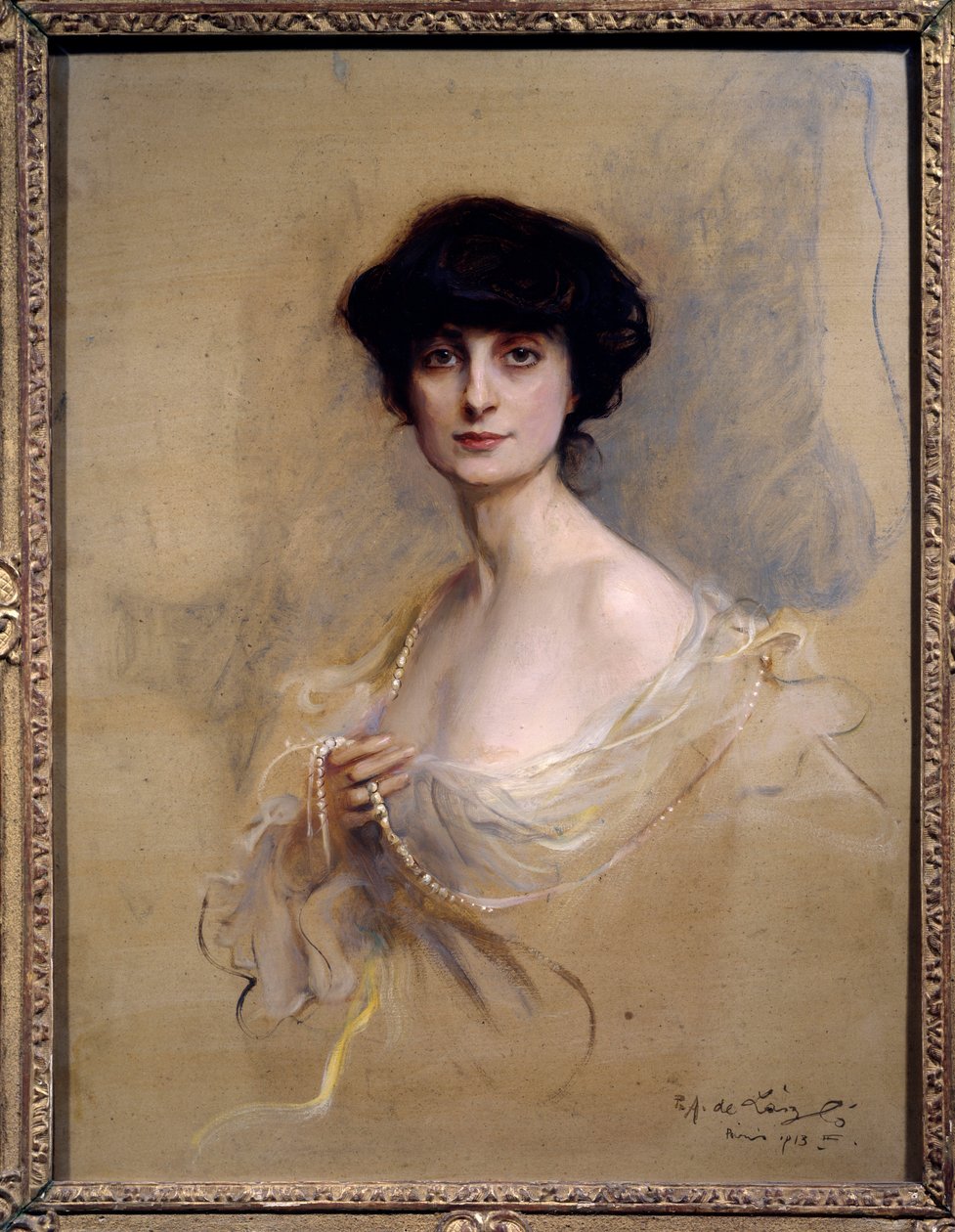 Portret Anny de Brancovan Hrabina Mathieu de Noailles (1876-1933) Anna de Noailles to francuska literatka. Obraz Philipa Alexisa de Laszlo (1869-1937) 1913 Paryż, Musee d