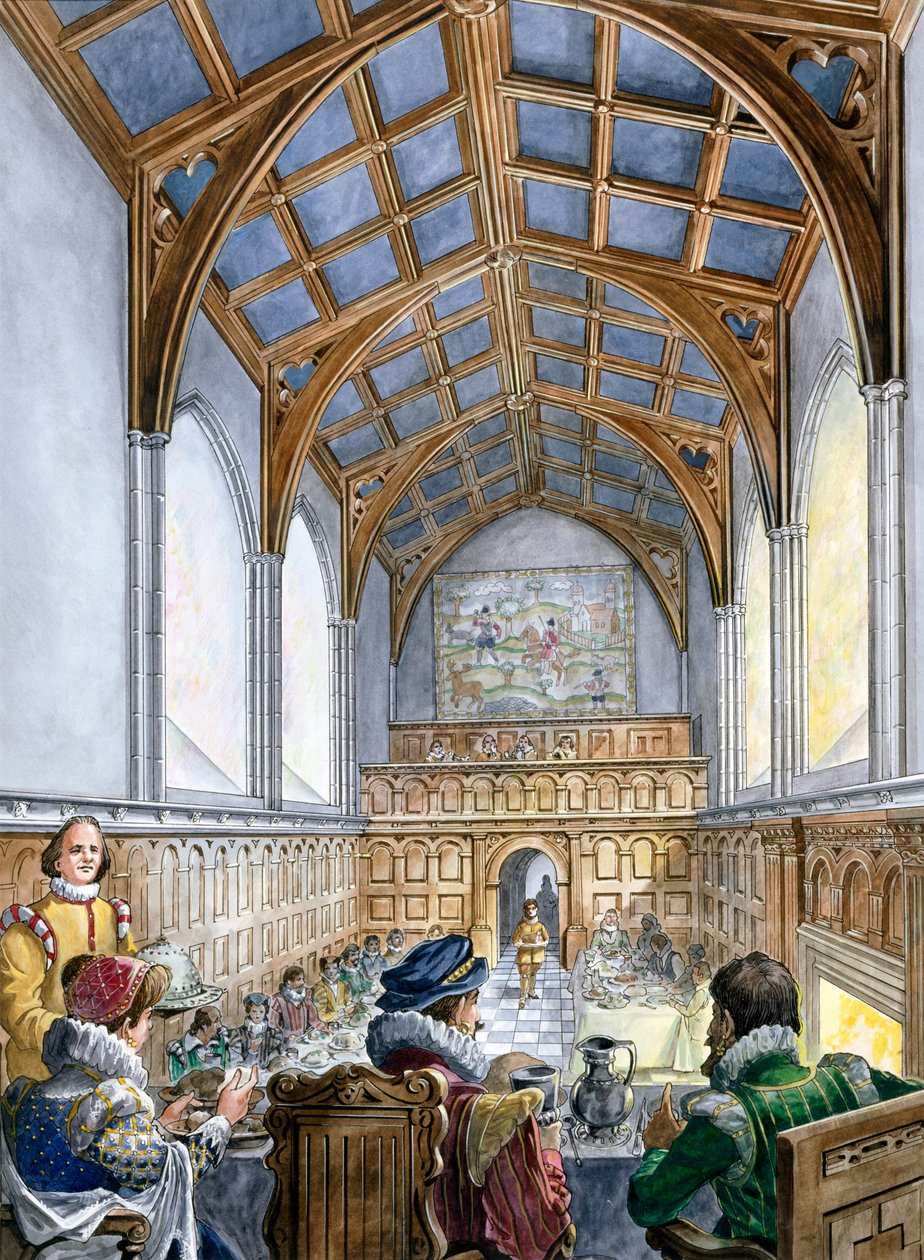 Wielka Sala, Zamek Old Wardour, XVI wiek c1995-c1999. autorstwa Philip Corke