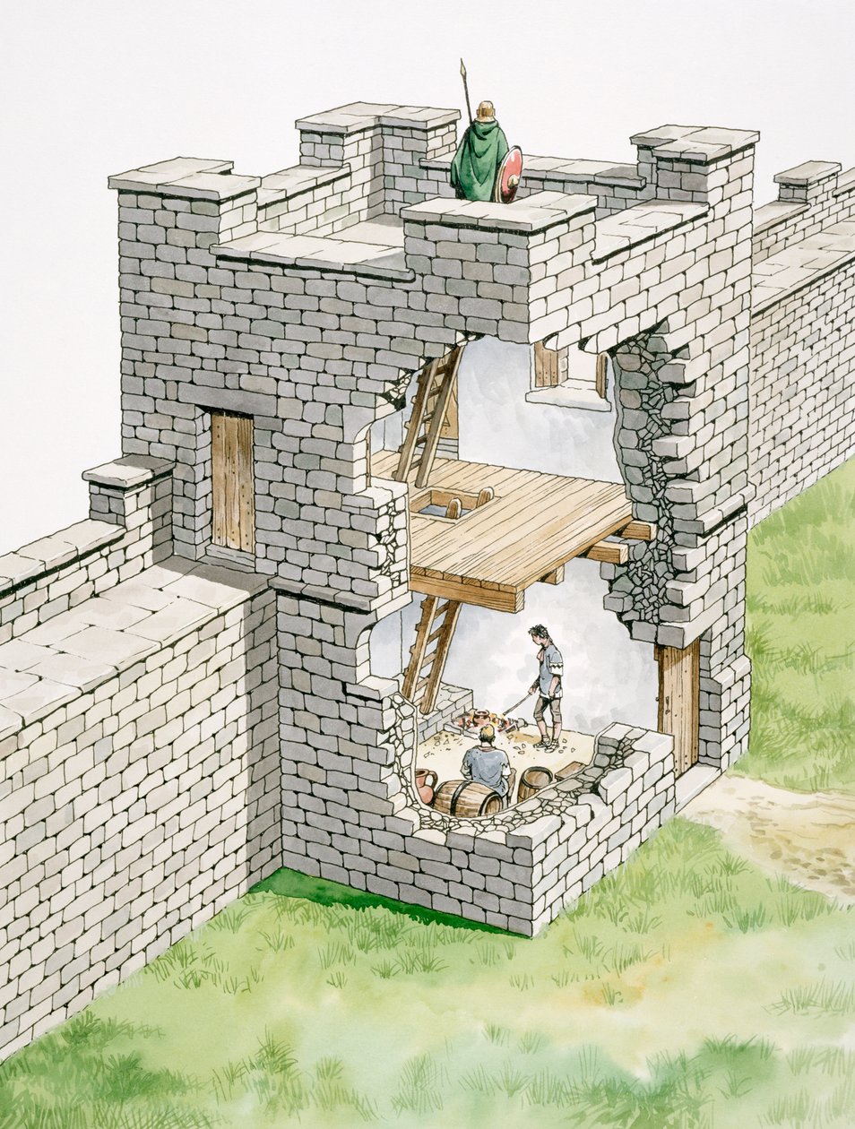 Mur Hadriana: Wieżyczka Wschodnia Banksa, II wiek, 1990-2010 autorstwa Philip Corke
