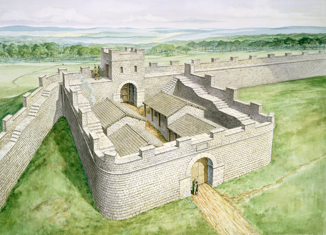 Mur Hadriana Cawfields Milecastle, II wiek, 1990-2010 autorstwa Philip Corke