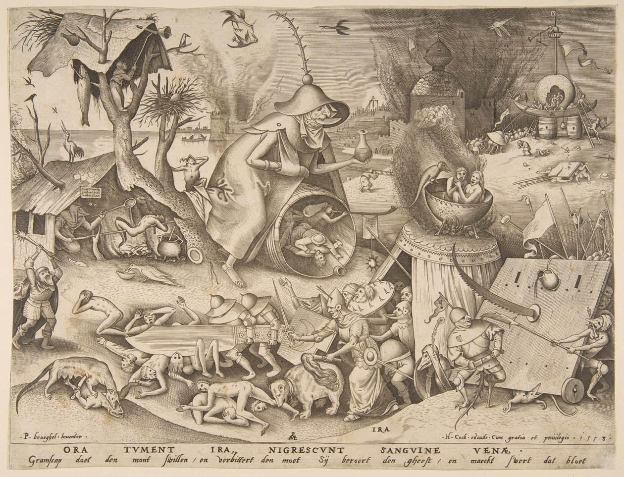 Gniew Ira z serii Siedem grzechów głównych, 1558. autorstwa Philip Galle