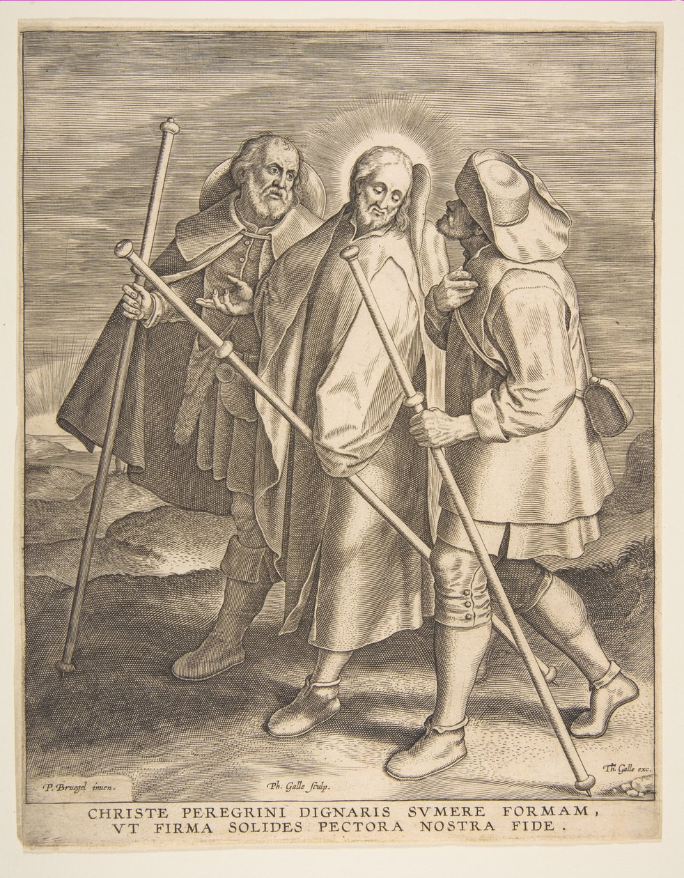 Chrystus i uczniowie w drodze do Emaus, 1571. autorstwa Philip Galle