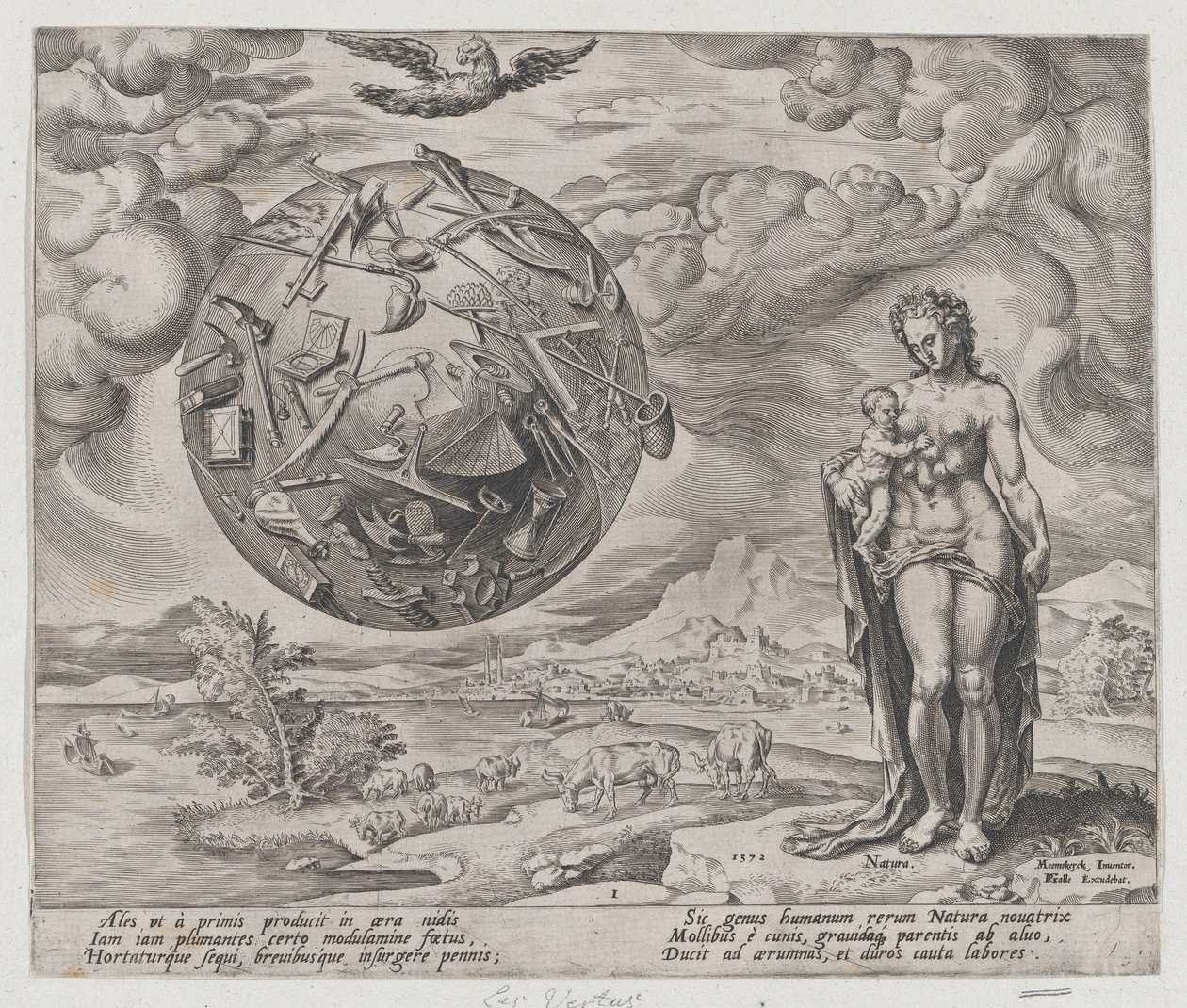 Man Born to Toil, z The Reward of Labor and Diligence, tablica 1, 1572., 1572. autorstwa Philip Galle