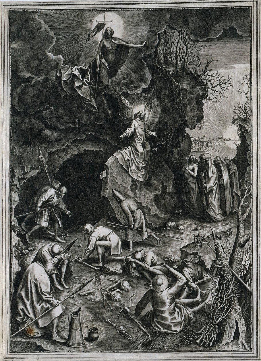 Zmartwychwstanie Chrystusa, c. 1562. autorstwa Philip Galle