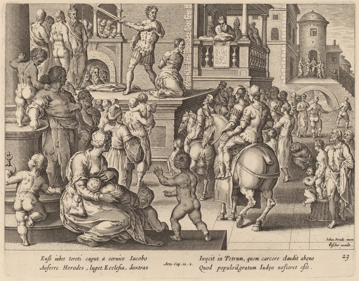 Ścięcie św. Jakuba autorstwa Philip Galle after Jan van der Straet