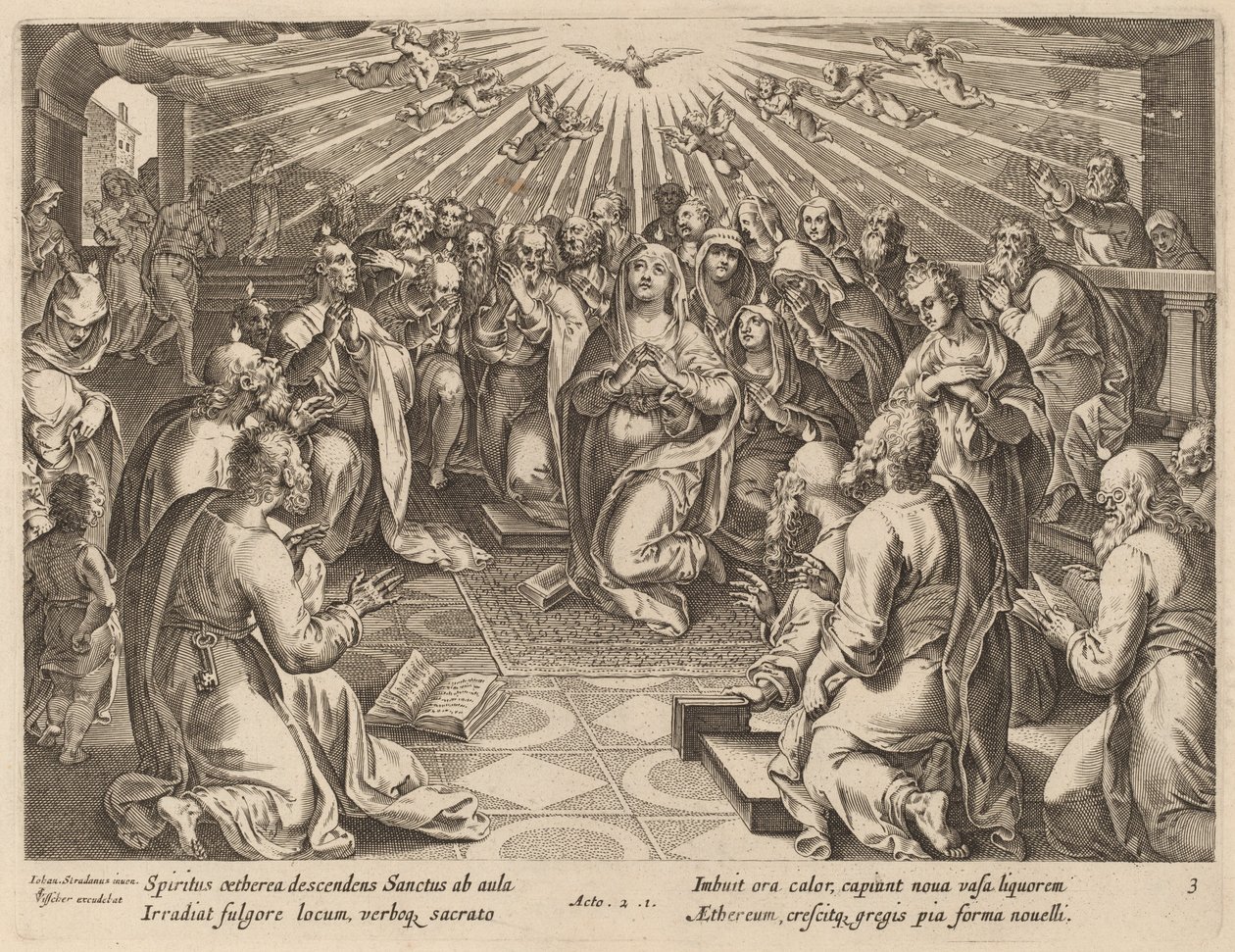 Zielone Świątki autorstwa Philip Galle after Jan van der Straet