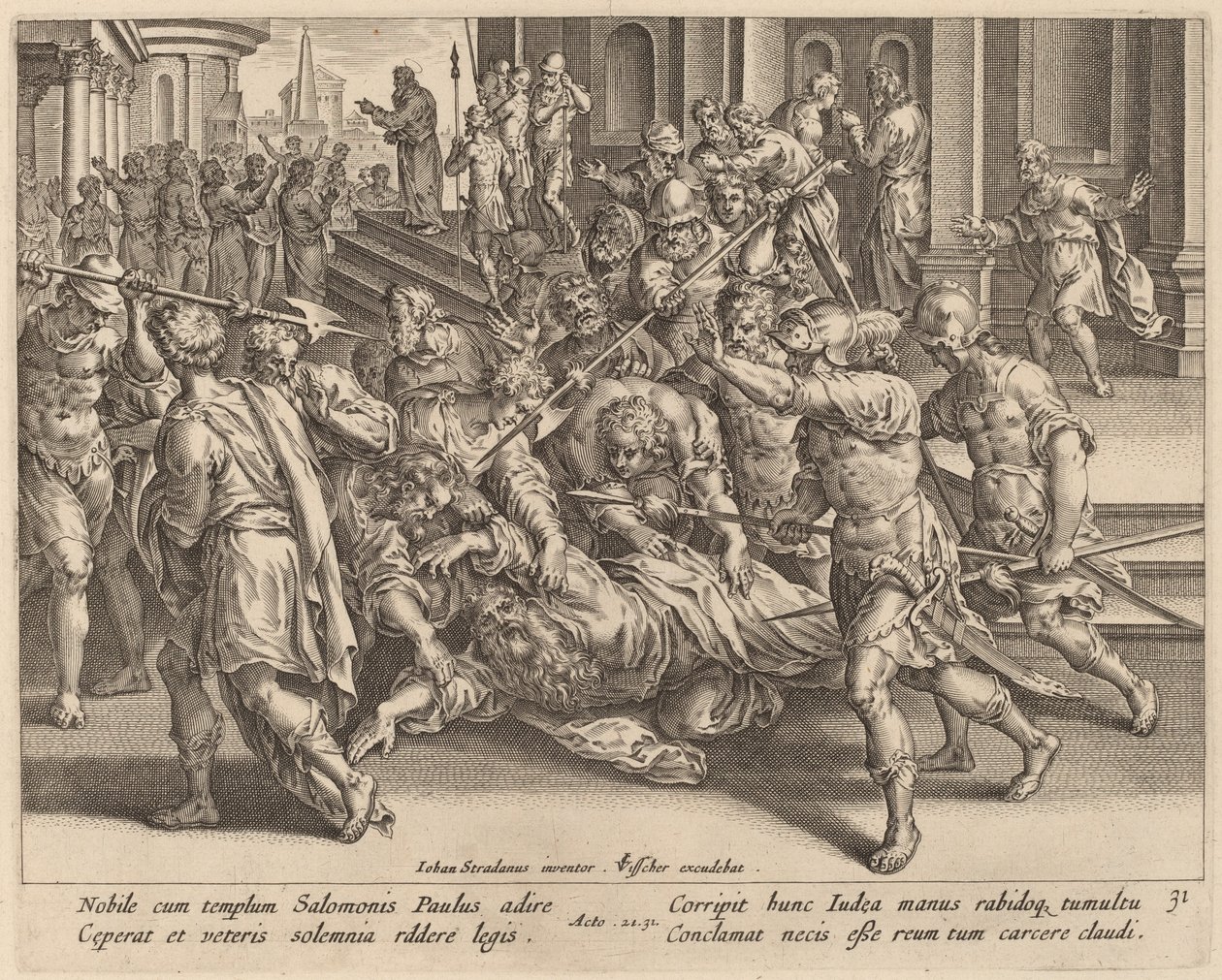 Aresztowanie św. Pawła autorstwa Philip Galle after Jan van der Straet