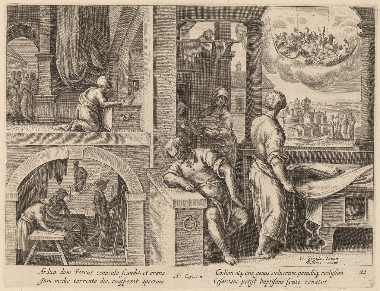 Wizja św. Piotra autorstwa Philip Galle after Jan van der Straet