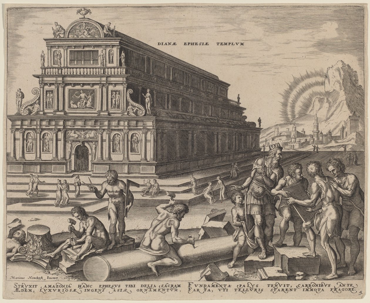 Świątynia Diany w Efezie autorstwa Philip Galle, after Maerten van Heemskerck