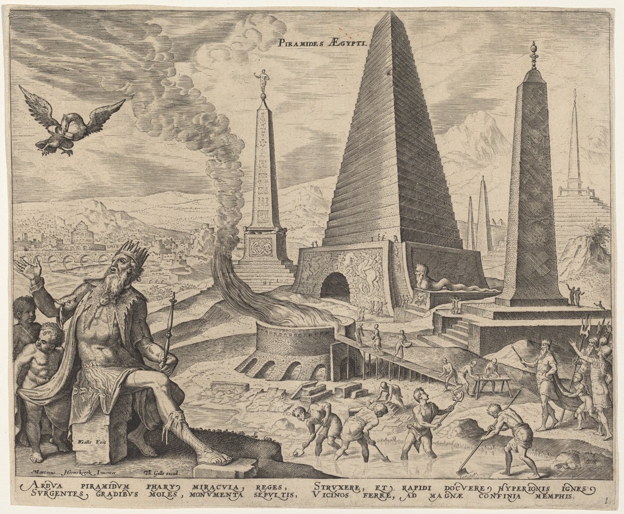 Piramides Aegypti (Piramidy Egiptu) autorstwa Philip Galle, after Maerten van Heemskerck