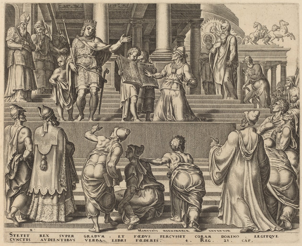 Księga Prawa czytana ludowi autorstwa Philip Galle, after Maerten van Heemskerck