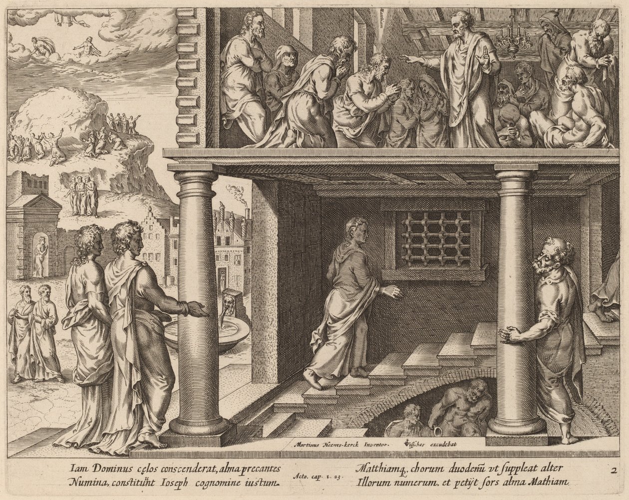 Wybór św. Macieja autorstwa Philip Galle after Maerten van Heemskerck