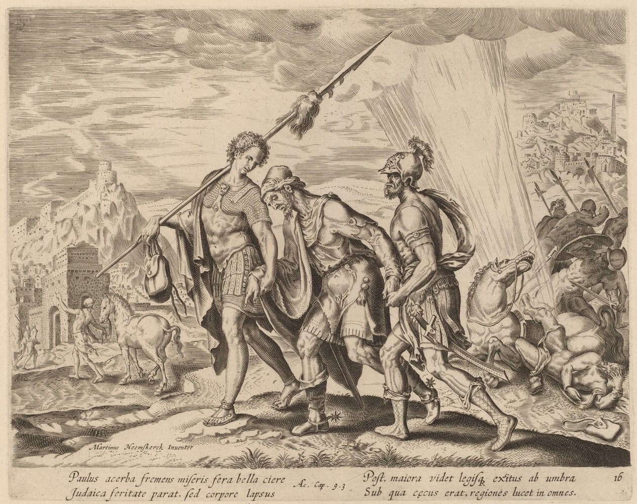 Nawrócenie św. Pawła autorstwa Philip Galle after Maerten van Heemskerck