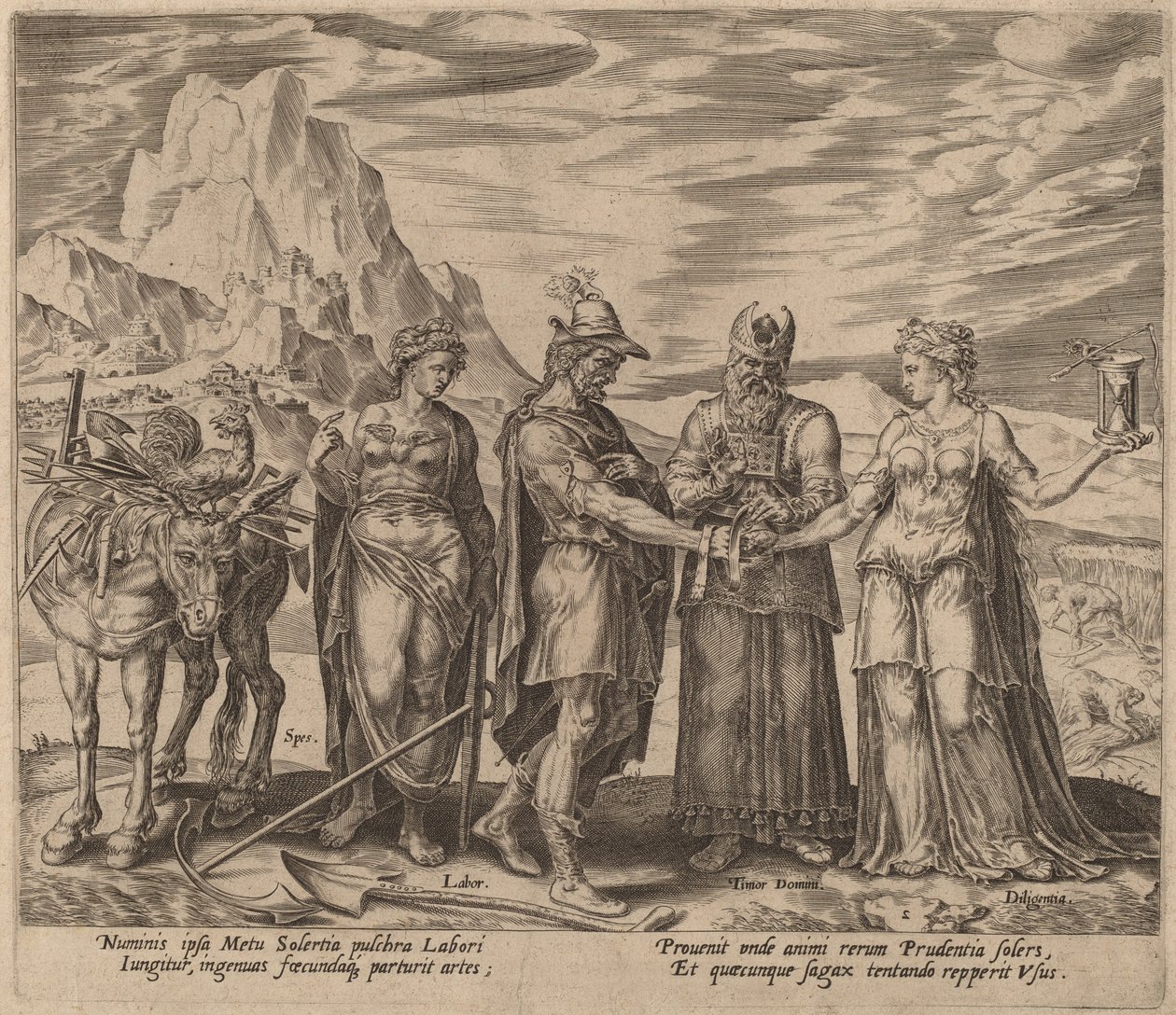 Małżeństwo pracy i pracowitości autorstwa Philip Galle after Maerten van Heemskerck
