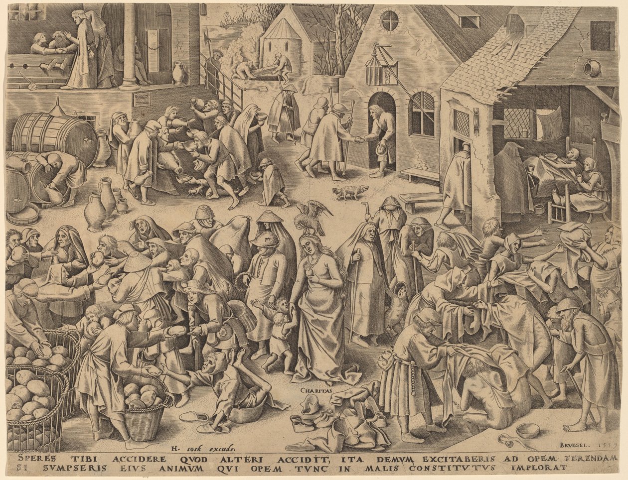 Dobroczynność [odbyt] autorstwa Philip Galle after Pieter Bruegel the Elder