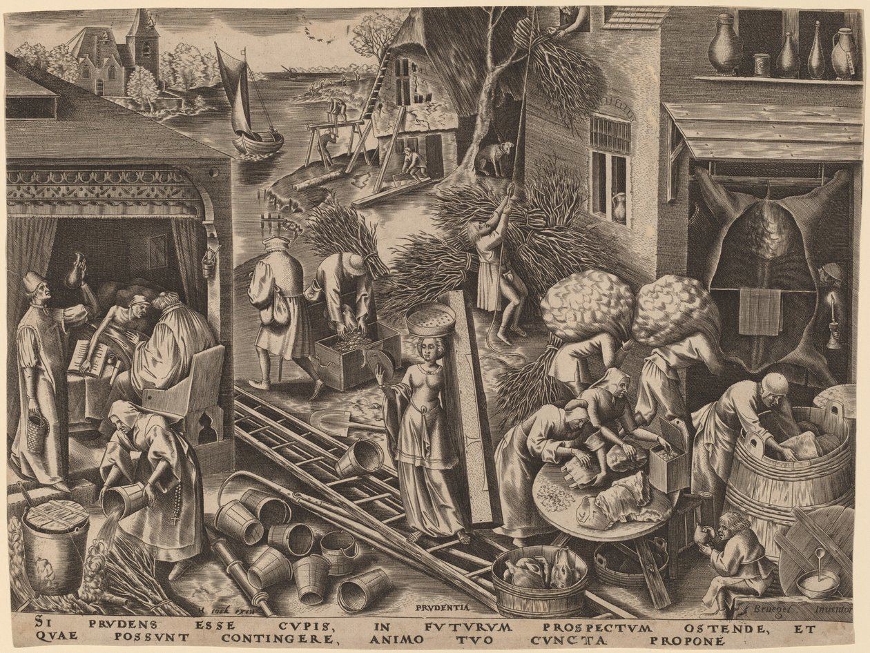 Roztropność autorstwa Philip Galle after Pieter Bruegel the Elder