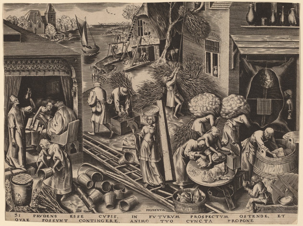 Roztropność autorstwa Philip Galle after Pieter Bruegel the Elder