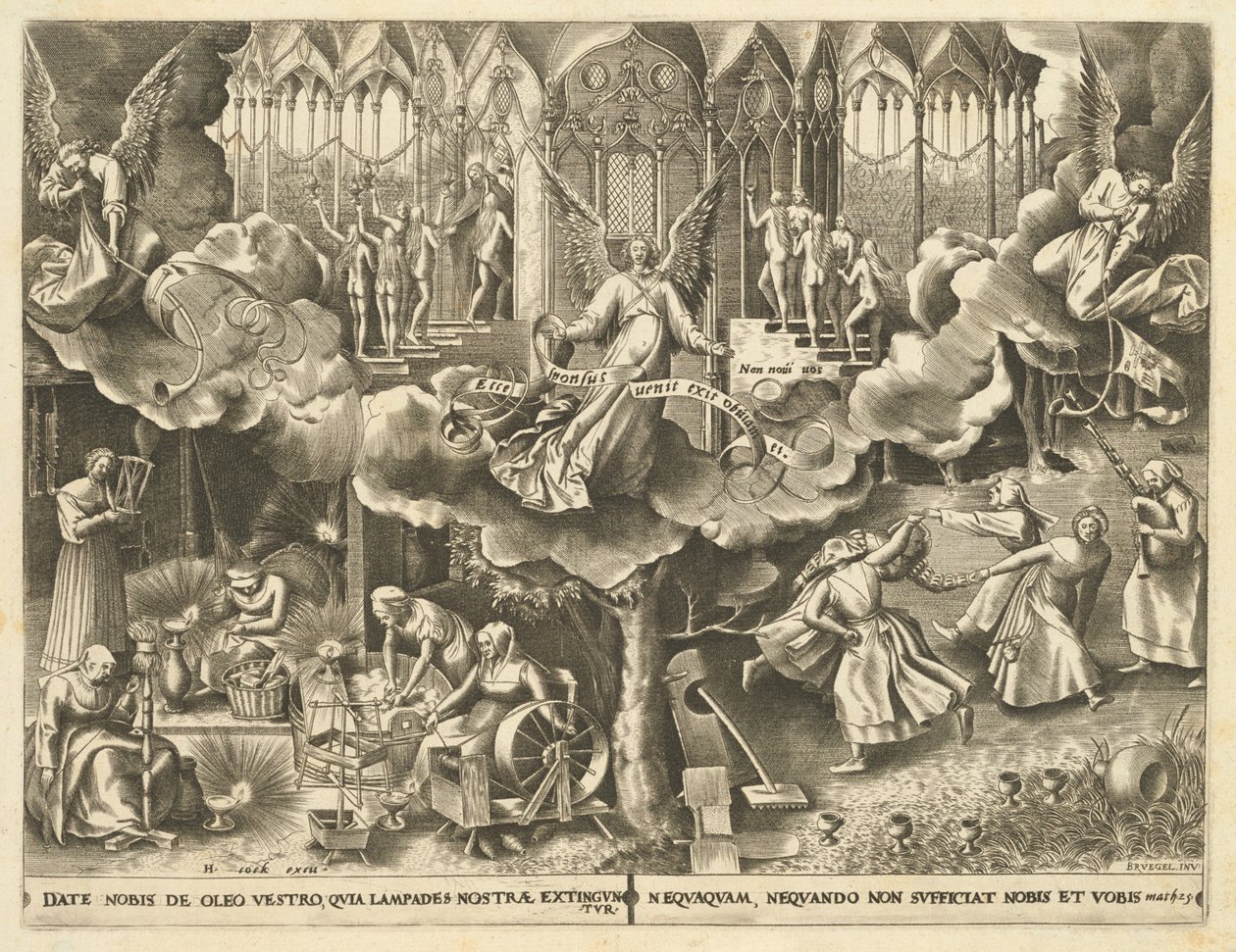 Przypowieść o pannach mądrych i głupich” autorstwa Philip Galle, after Pieter Bruegel the Elder