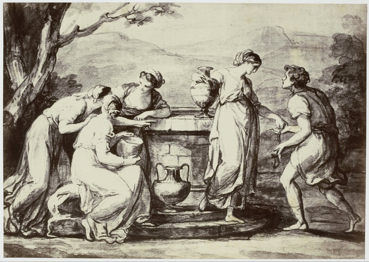 A. Kauffman, Rebecca przy ścianie autorstwa Philip Henry Delamotte