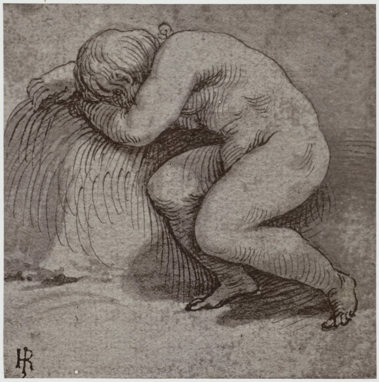 Giulio Romano, śpiące dziecko autorstwa Philip Henry Delamotte