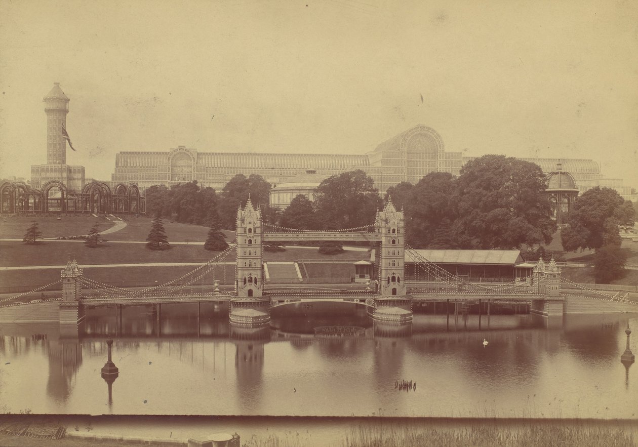 Postęp Kryształowego Pałacu w Sydenham, 1854. autorstwa Philip Henry Delamotte
