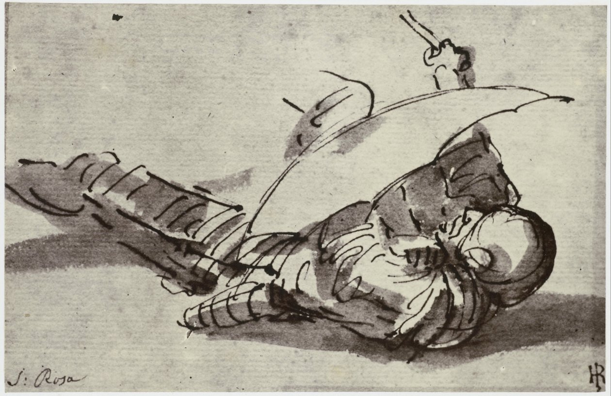 Salvator Rosa, ranny żołnierz autorstwa Philip Henry Delamotte