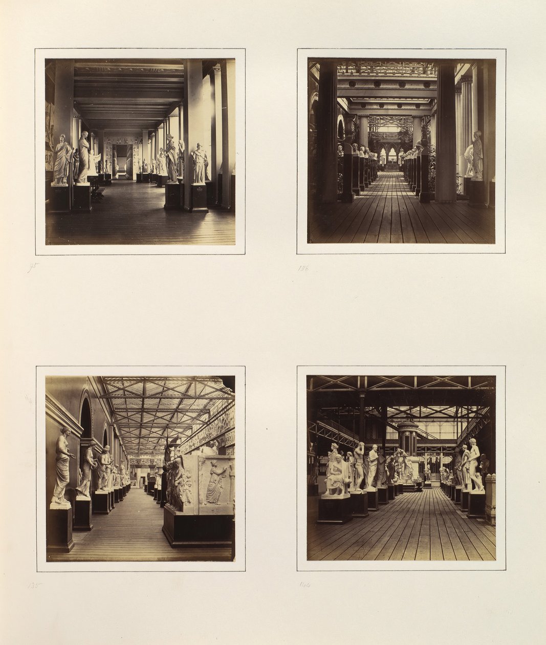 [Widoki greckiego dworu rzeźbiarskiego, w tym popiersia Minerwy], ok. 1930 r. 1859. autorstwa Philip Henry Delamotte.