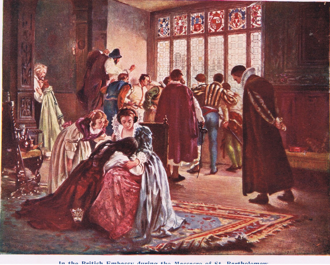 Ambasada brytyjska w dniu masakry św. Bartłomieja autorstwa Philip Hermogenes Calderon