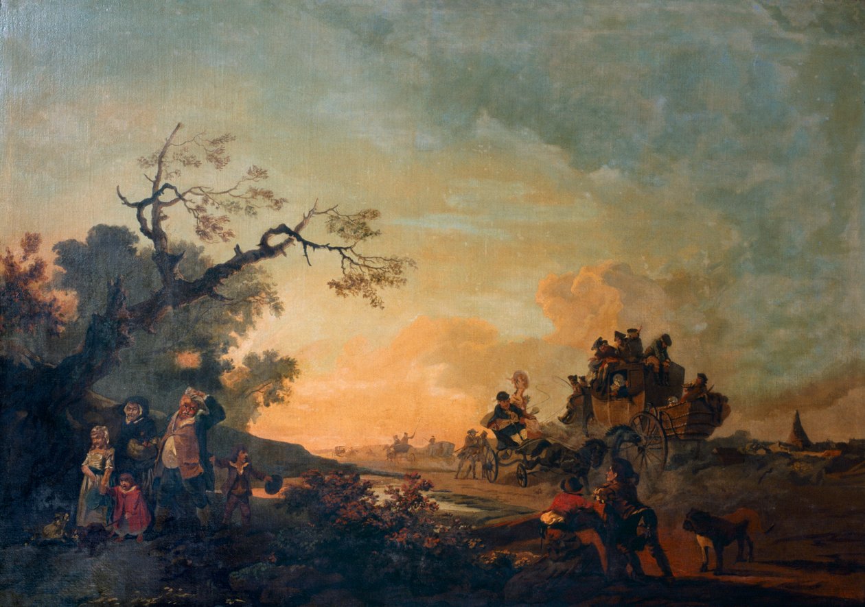 Wysoka droga (olej na płótnie) autorstwa Philip James de (1740 1812) Loutherbourg