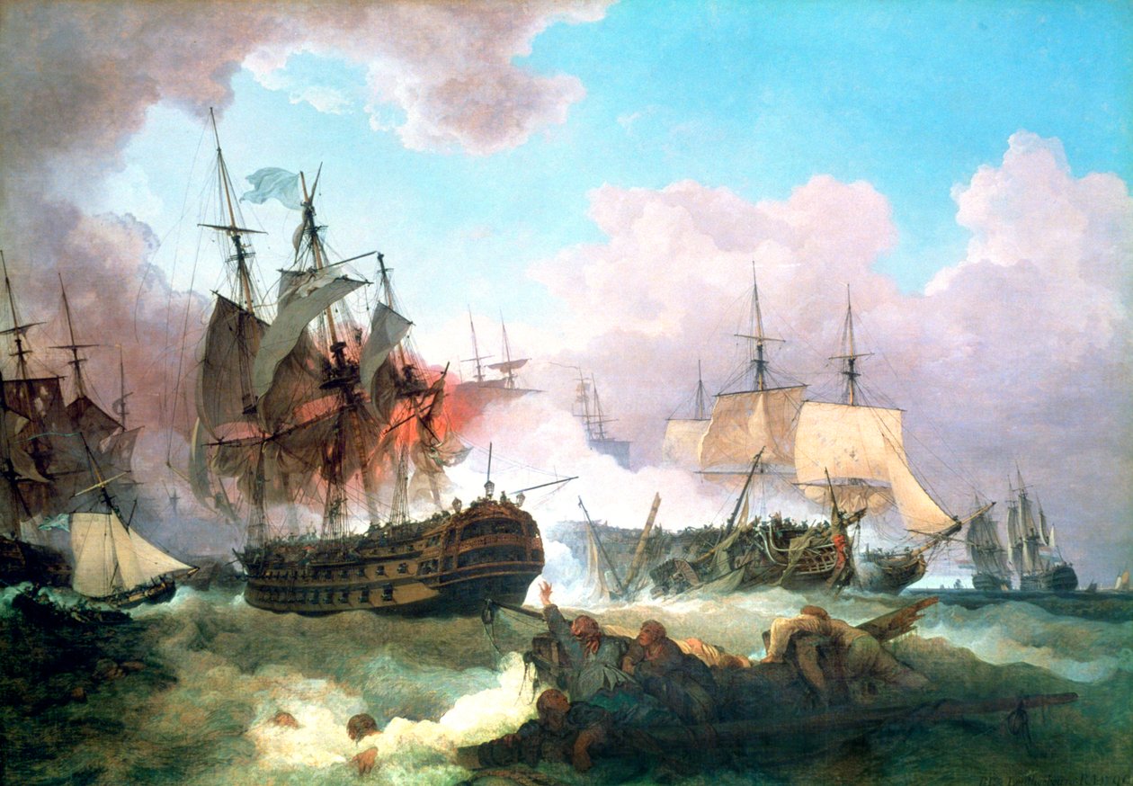 Bitwa pod Camperdown, 1799 autorstwa Philip James de Loutherbourg