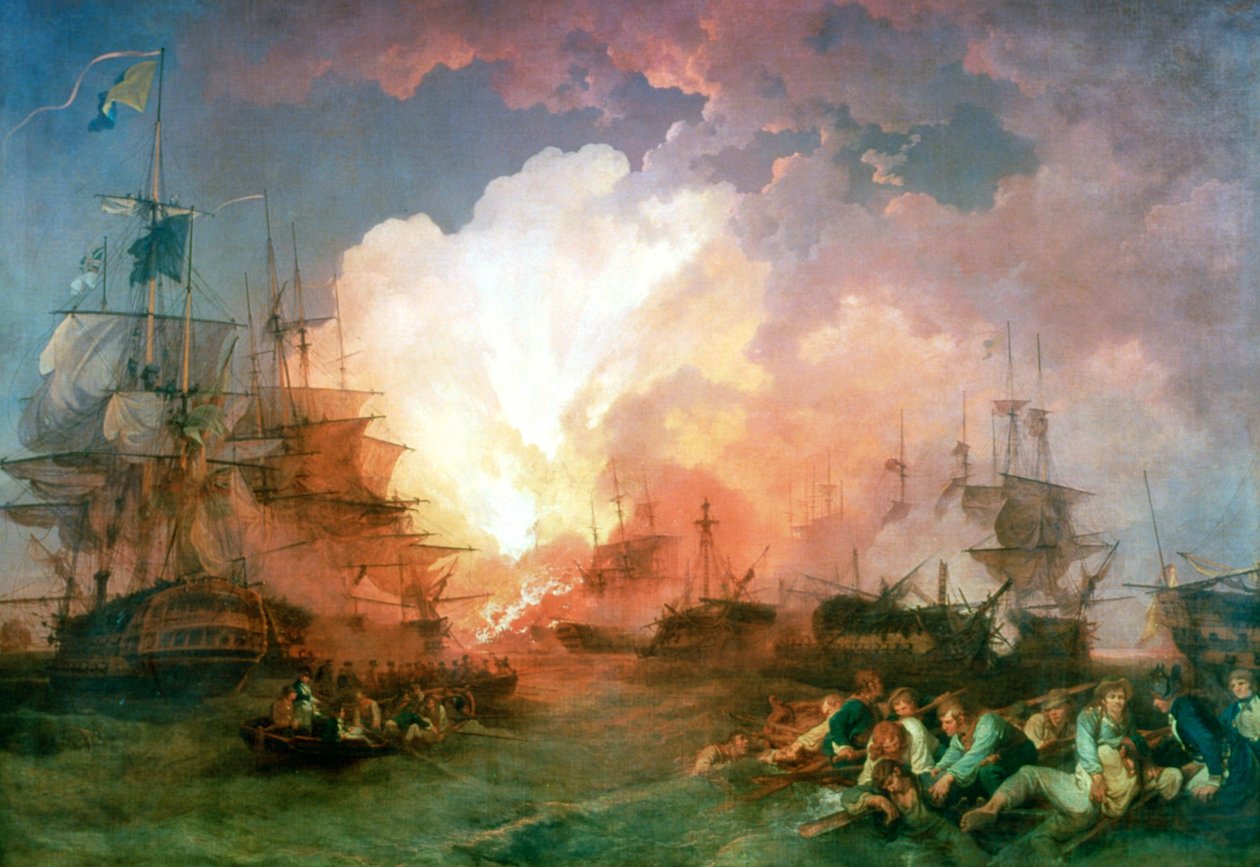 Bitwa nad Nilem, 1800 autorstwa Philip James de Loutherbourg