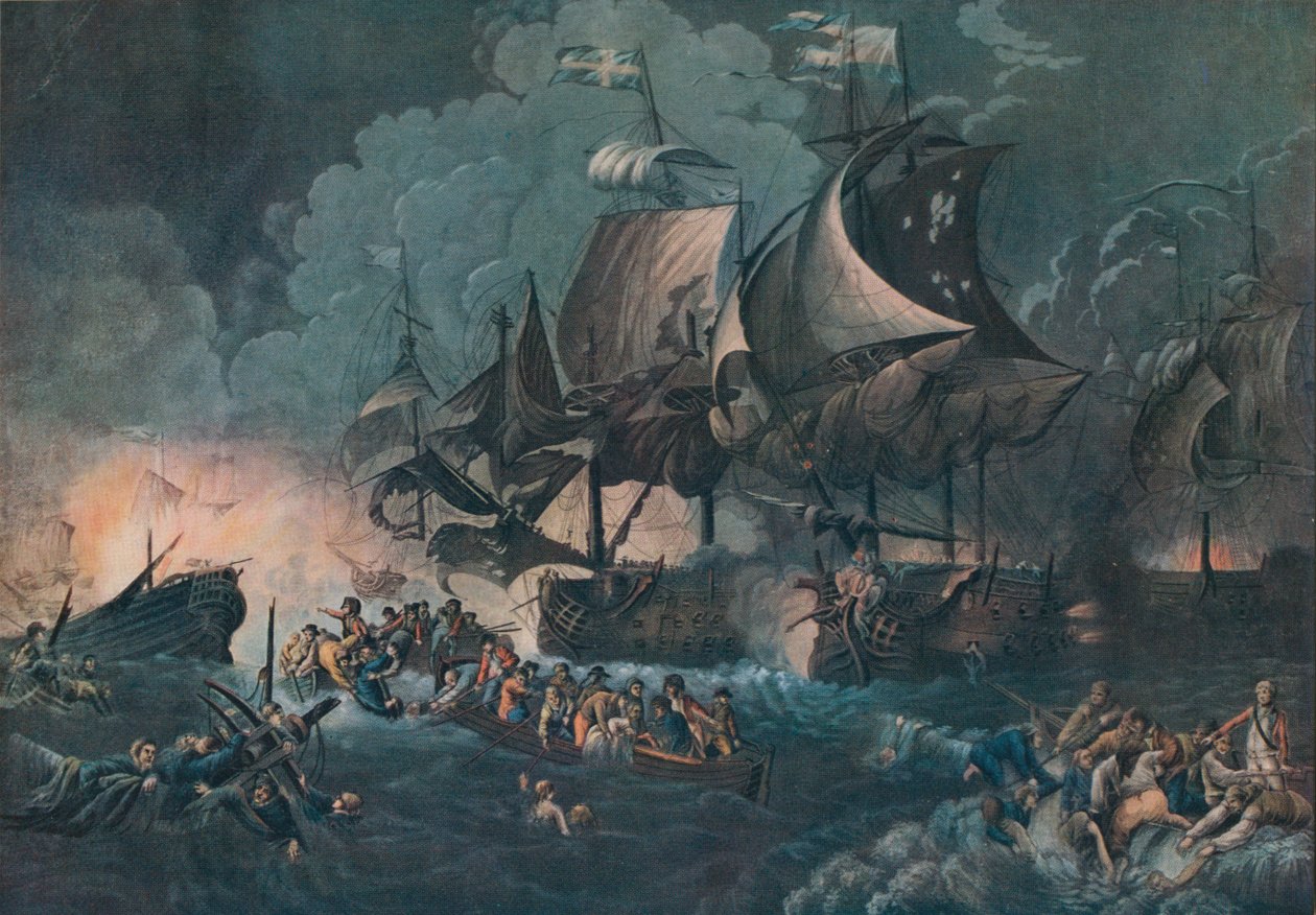 Chwalebny pierwszy czerwca, ok. 1795 r. autorstwa Philip James de Loutherbourg