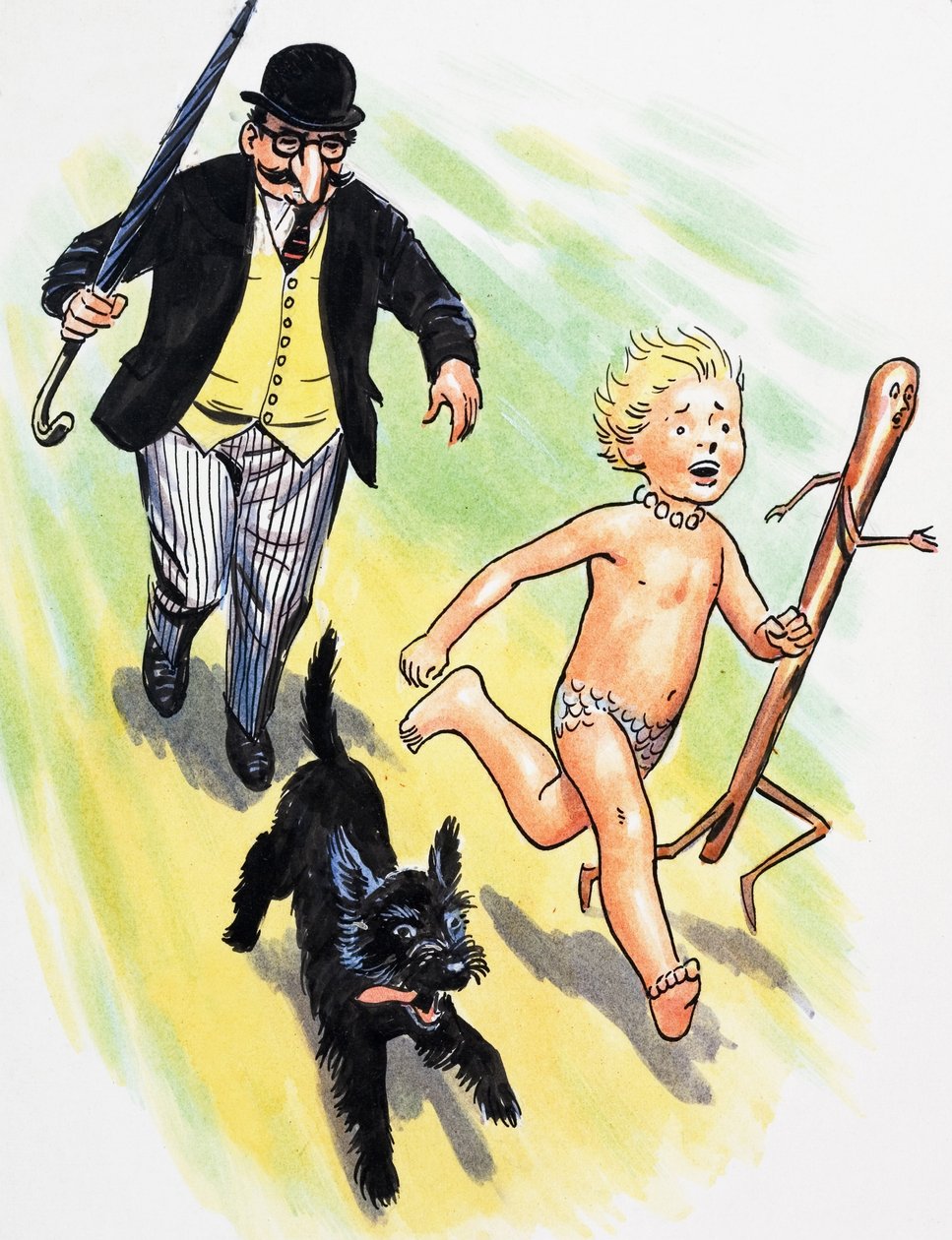 Pościg, ilustracja z książki "The Water Babies" autorstwa Charlesa Kingsleya autorstwa Philip Mendoza