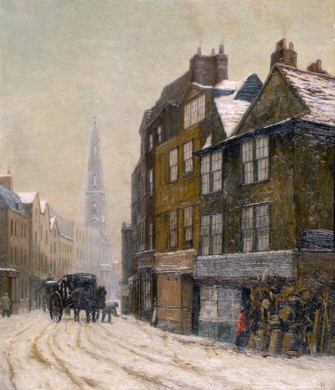 „Drury Court z kościołem St Mary-le-Strand”, 1880 autorstwa Philip Norman