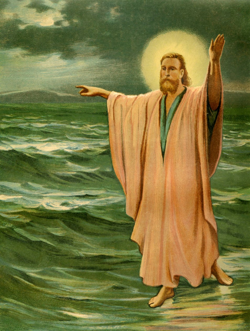 Jezus chodzi po wodzie autorstwa Philip Richard Morris