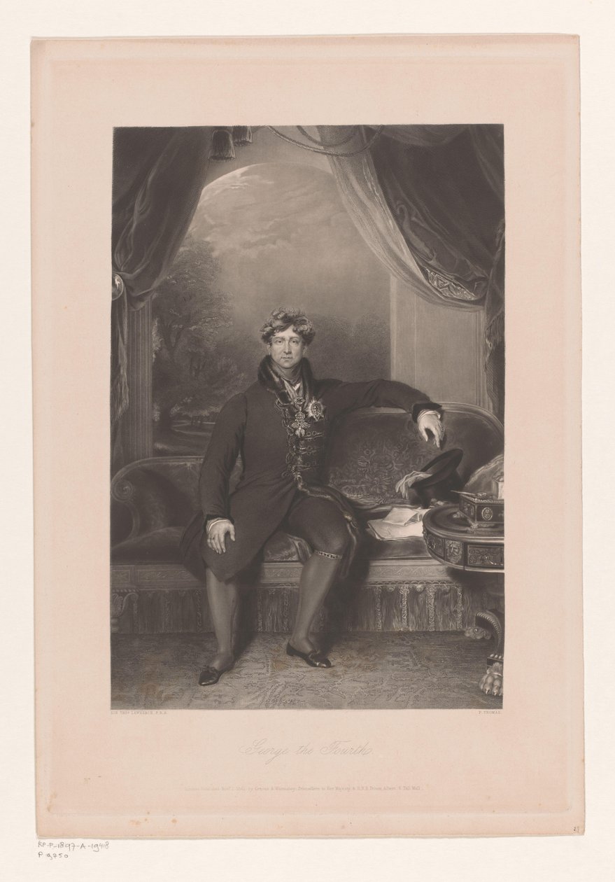 Portret Jerzego IV, króla Anglii Portret Jerzego IV z Wielkiej Brytanii Jerzy Czwarty (tytuł na obiekcie) autorstwa Philip Thomas