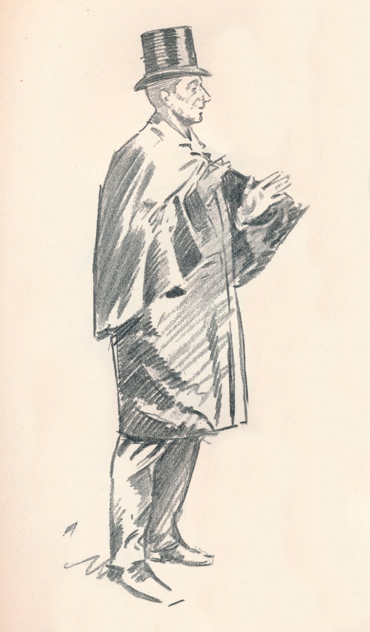Szkic ołówkiem ołówkiem, Phil May, ok. XIX w. 1903-1904 autorstwa Philip William May