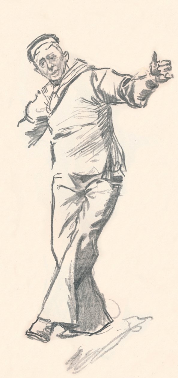 Szkic ołówkiem ołówkiem, Phil May, ok. XIX w. 1903-1904 autorstwa Philip William May