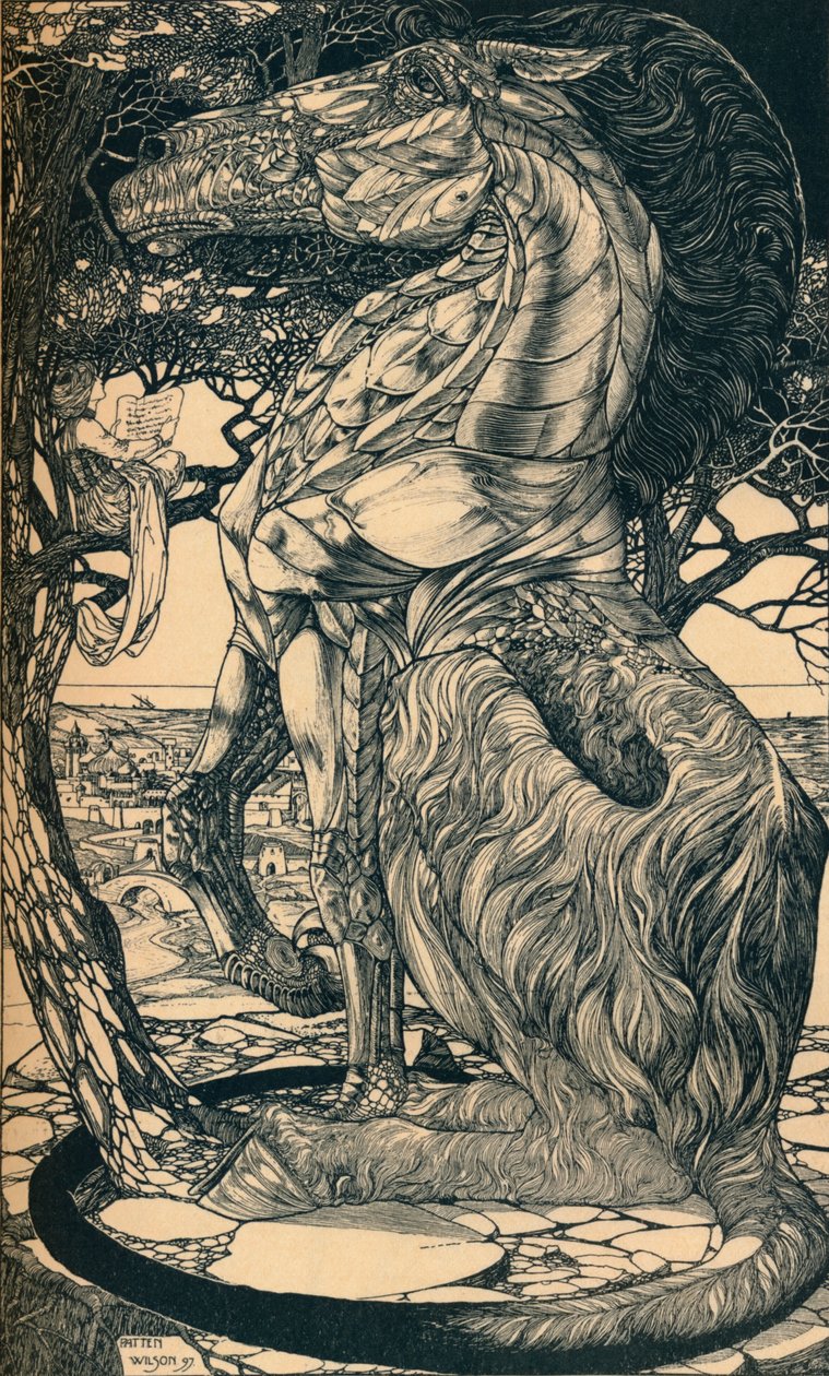 Rustum i Simoorg, c1897 autorstwa Philip William May