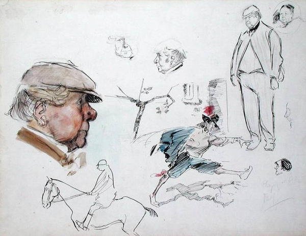 Studia, ok. 1894 (pióro i tusz oraz akwarela na papierze) autorstwa Philip William May