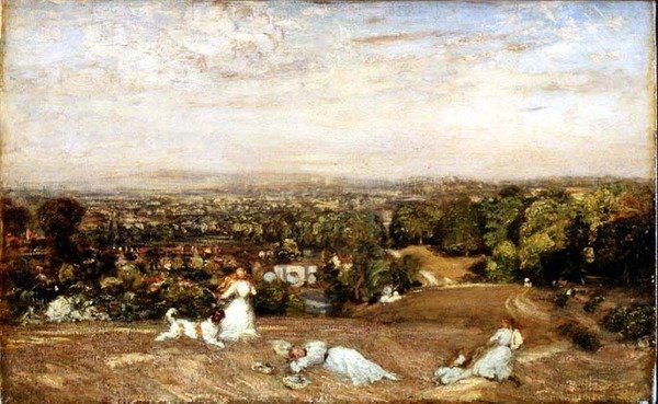 Dzieci bawiące się, spacery w Ludlow autorstwa Philip Wilson Steer