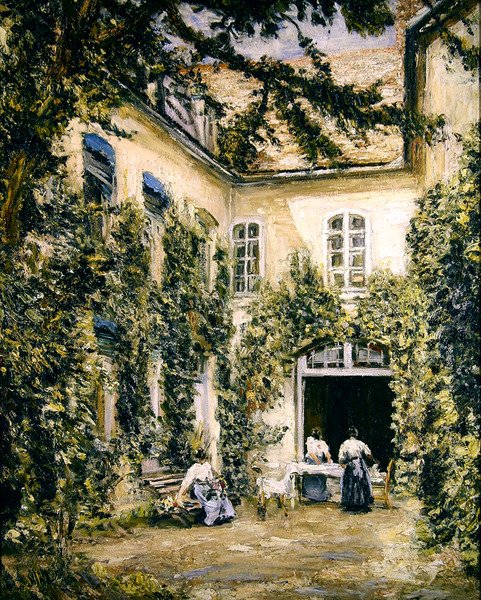 Postacie na dziedzińcu, Montreuil-sur-Mer autorstwa Philip Wilson Steer