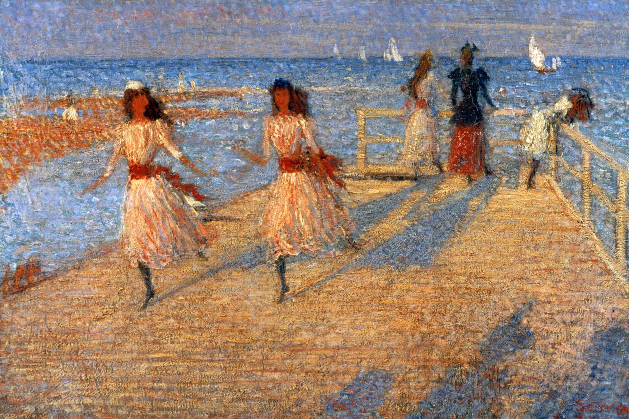 Girls Running, Walberswick Pier, 1888-1894 autorstwa Philip Wilson Steer